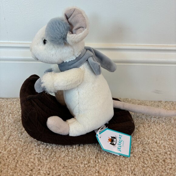 NWT Merry Mouse Sleighing Jellycat Plush Toy - Picture 3 of 11